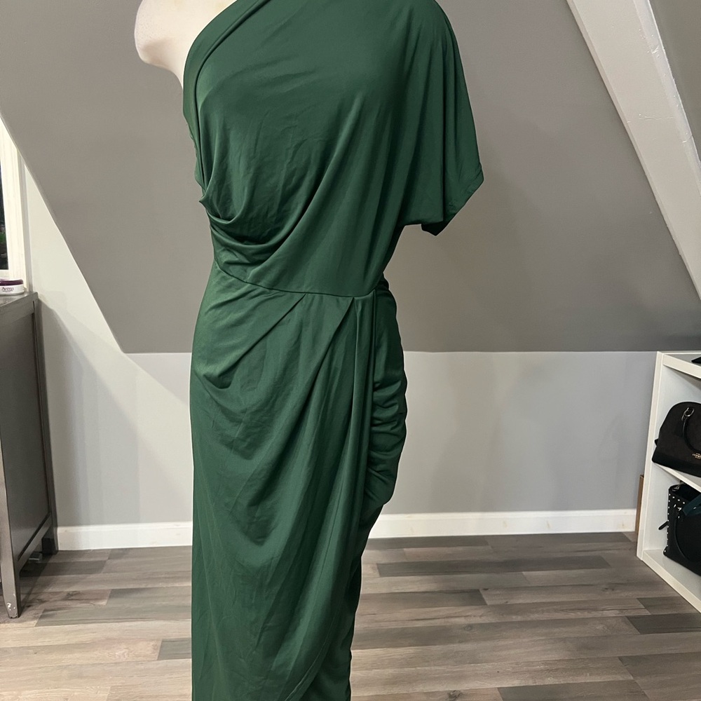 Dress day Elegant One-Shoulder Green Dress